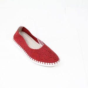 Patrizia by Spring Step Grazana Ballet Flat Slip on Shoe Red faux Leathe EU 41